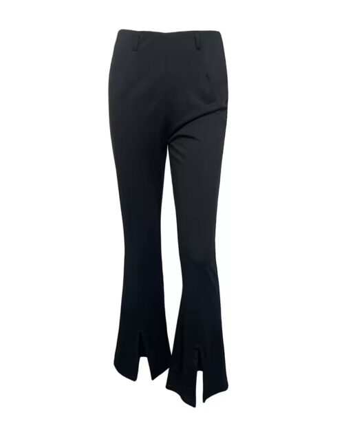 Pantalon évasé femme taille haute fendu, jambes larges, couleur unie – GHALLIA.SHOP vêtements femme Tunisie et lingerie Tunisie